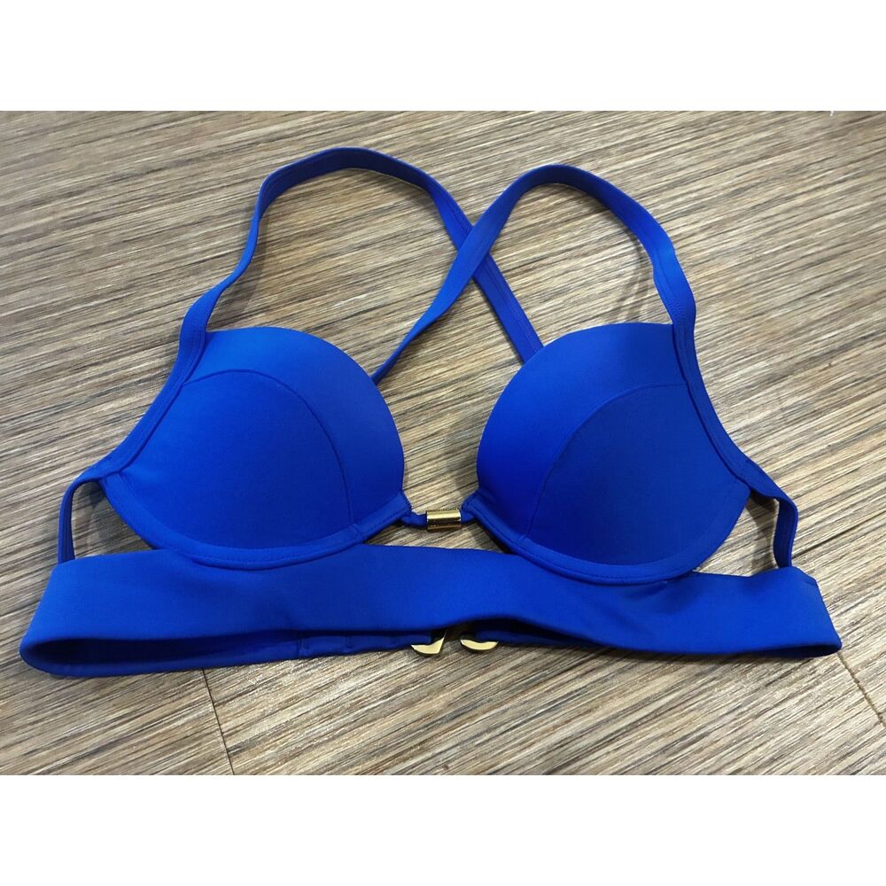 Abercrombie & Fitch Swim Royal Blue Bikini Set Push Up Top 34A Bottoms S
